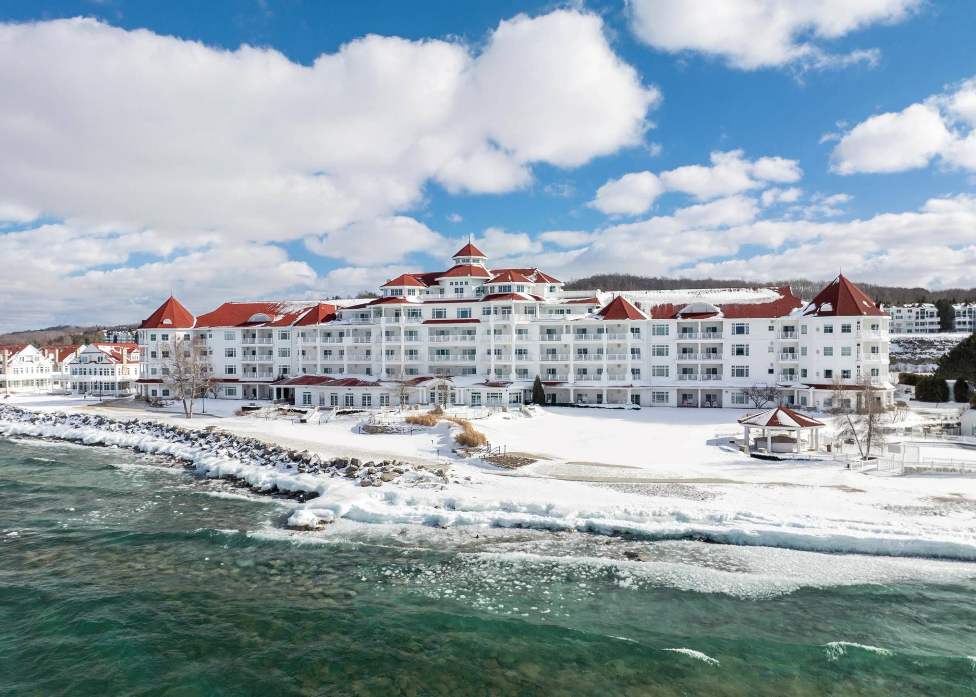 Winter exterior, Inn at Bay Harbor on Lake Michigan