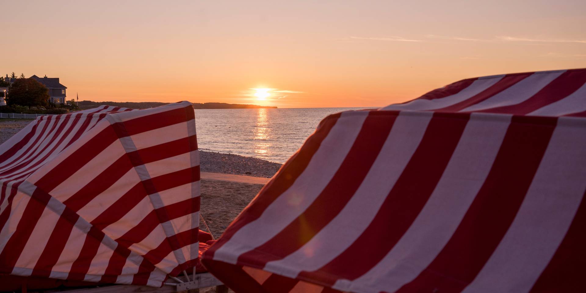 Inn at Bay Harbor beach cabanas, sunset