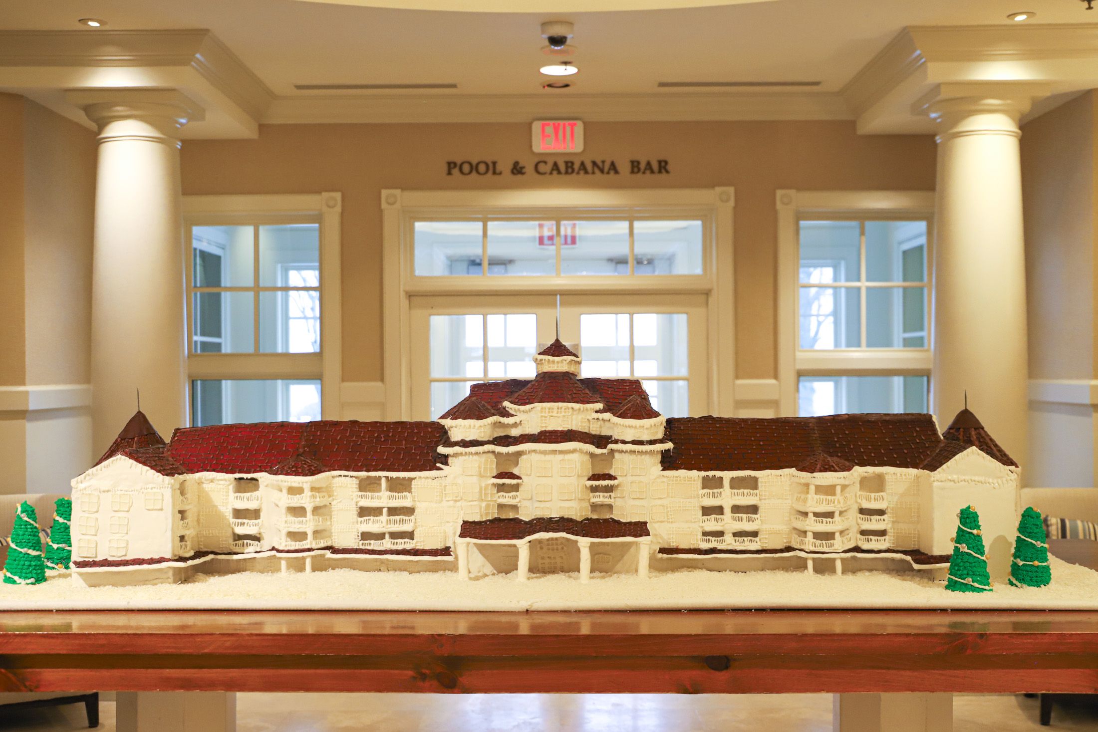 Gingerbread Hotel, replica of Inn at Bay Harbor holiday display