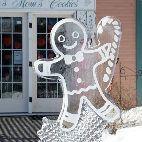 Gingerbread ice sculpture, Harbor Springs Ice Fest
