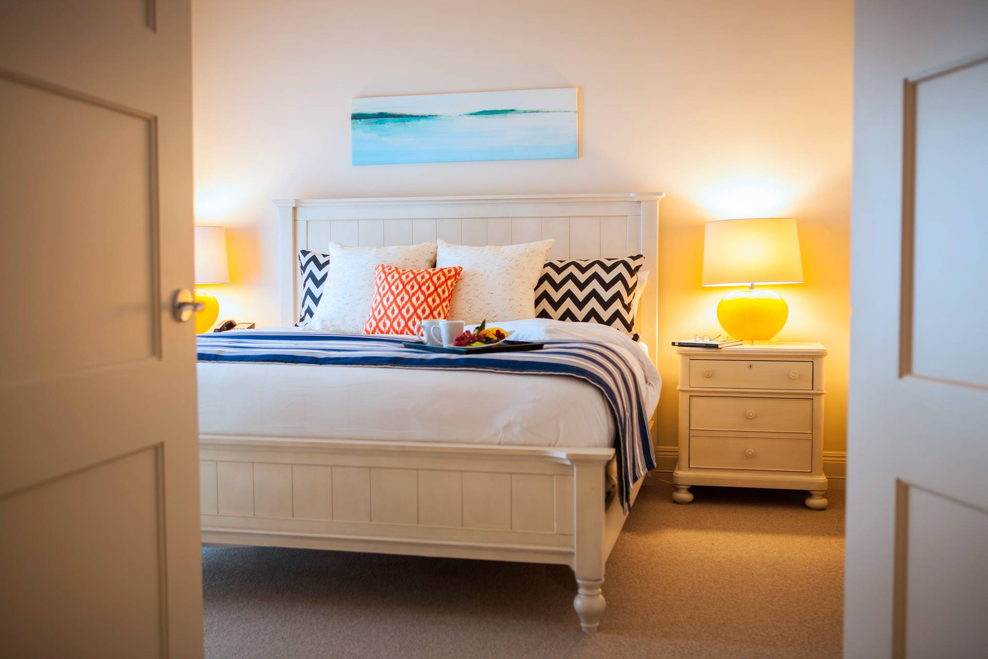 Master Suite bedroom through open doors