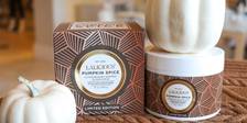Lalicious Pumpkin Spice and white pumpkins in The Spa's nail room