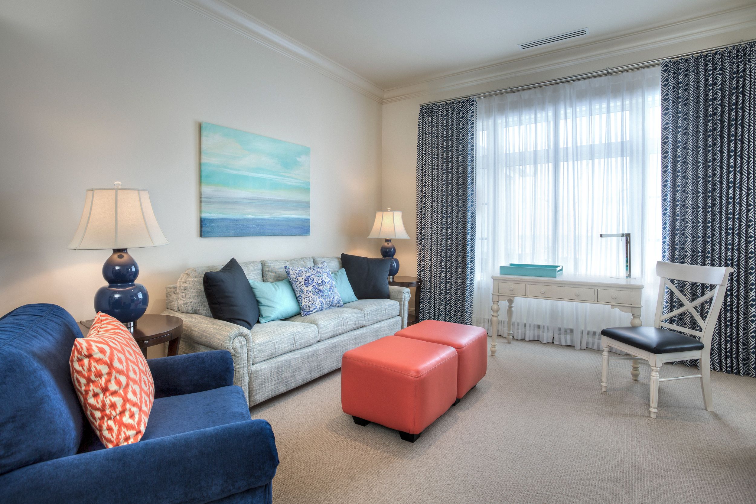 Master Suite, Inn at Bay Harbor, living area seating detail