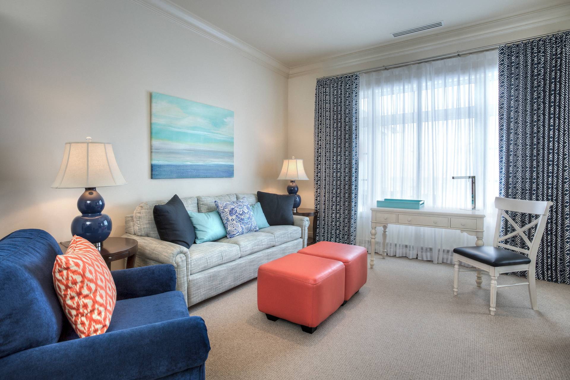 Master Suite, Inn at Bay Harbor, living area seating detail