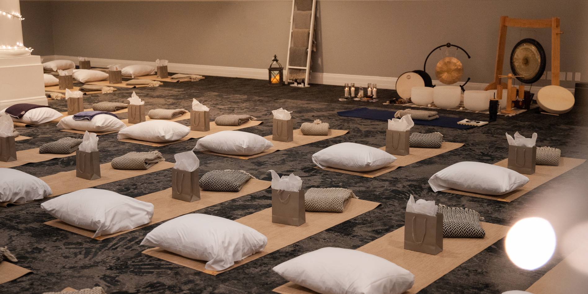 Wellness Retreat space with mats, pillows, and gifts, Inn at Bay Harbor
