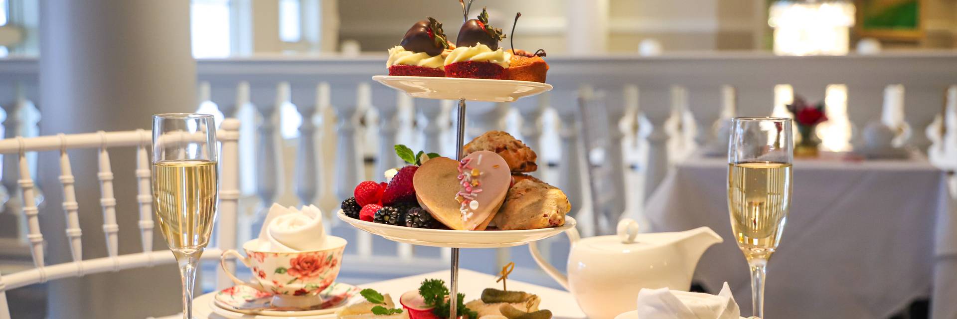 Valentine's Day tea service with champagne, Inn at Bay Harbor