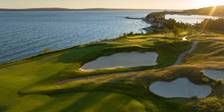 The Links course sunrise toward Bay Harbor on Lake Michigan, Bay Harbor Golf Club
