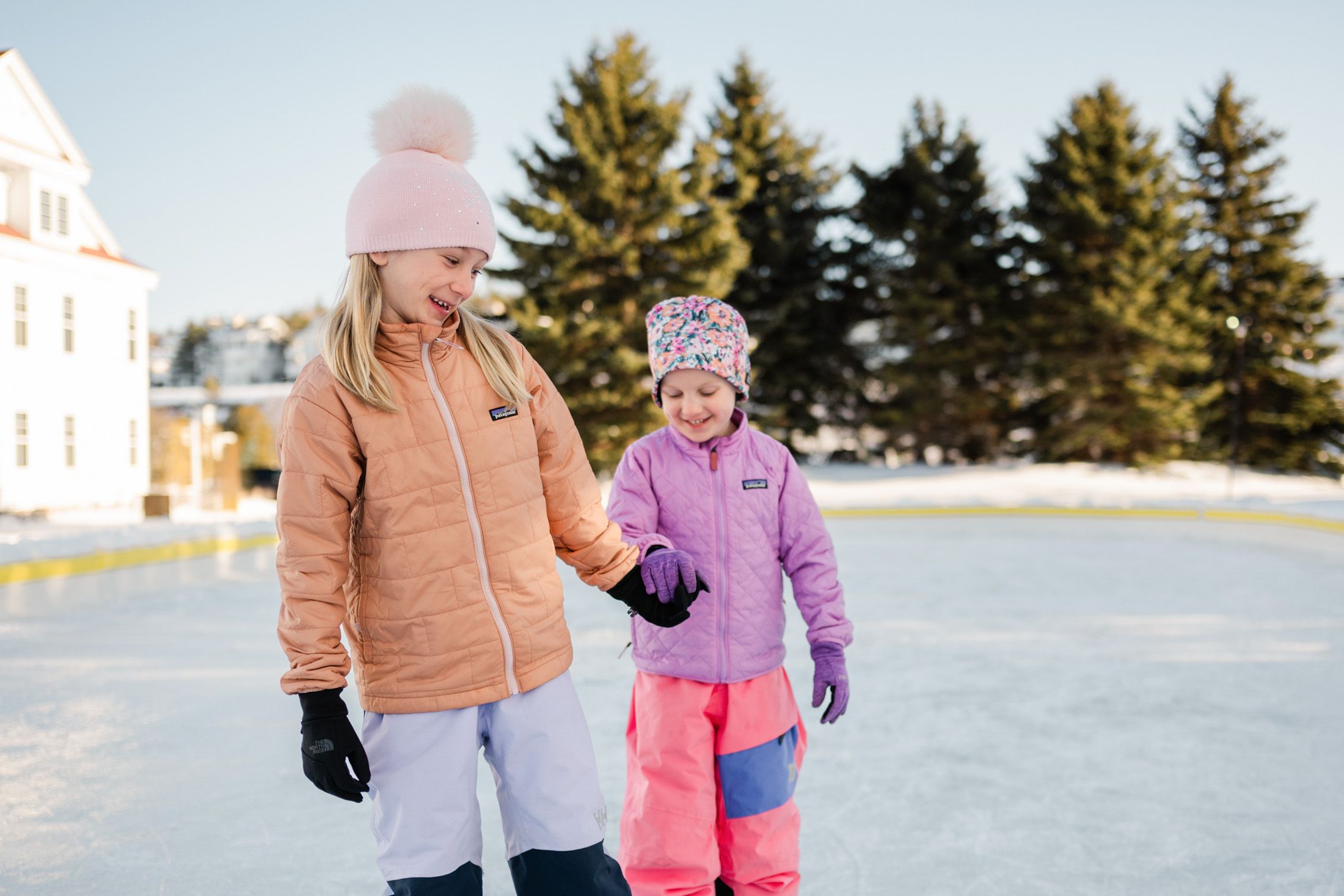Family ice skating, Cottages at Bay Harbor