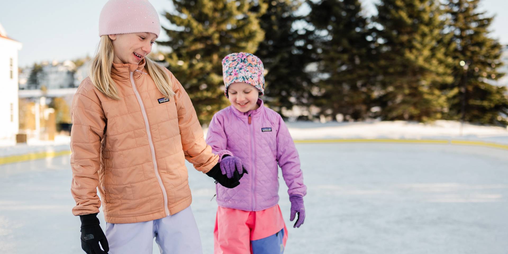 Family ice skating, Cottages at Bay Harbor