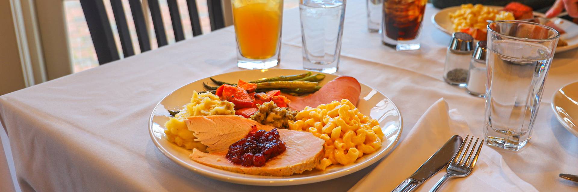 Thanksgiving meal on table