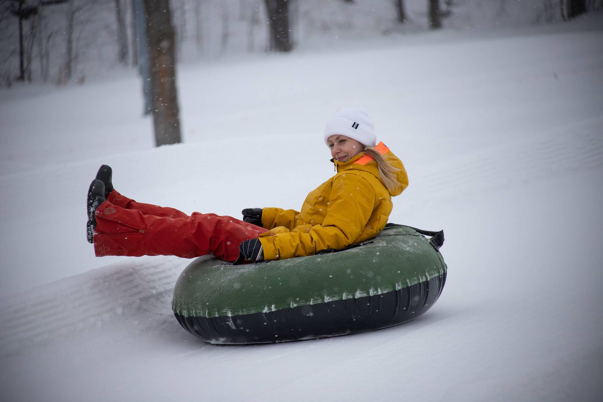 A woman tubing