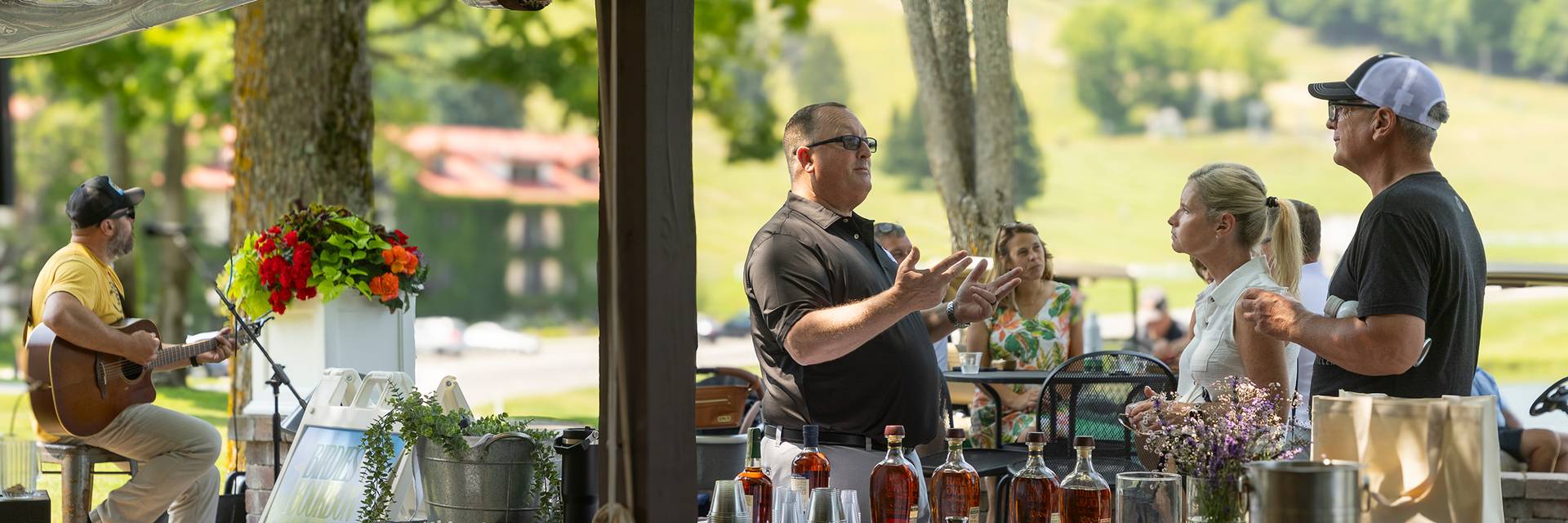 People gather to taste bourbon