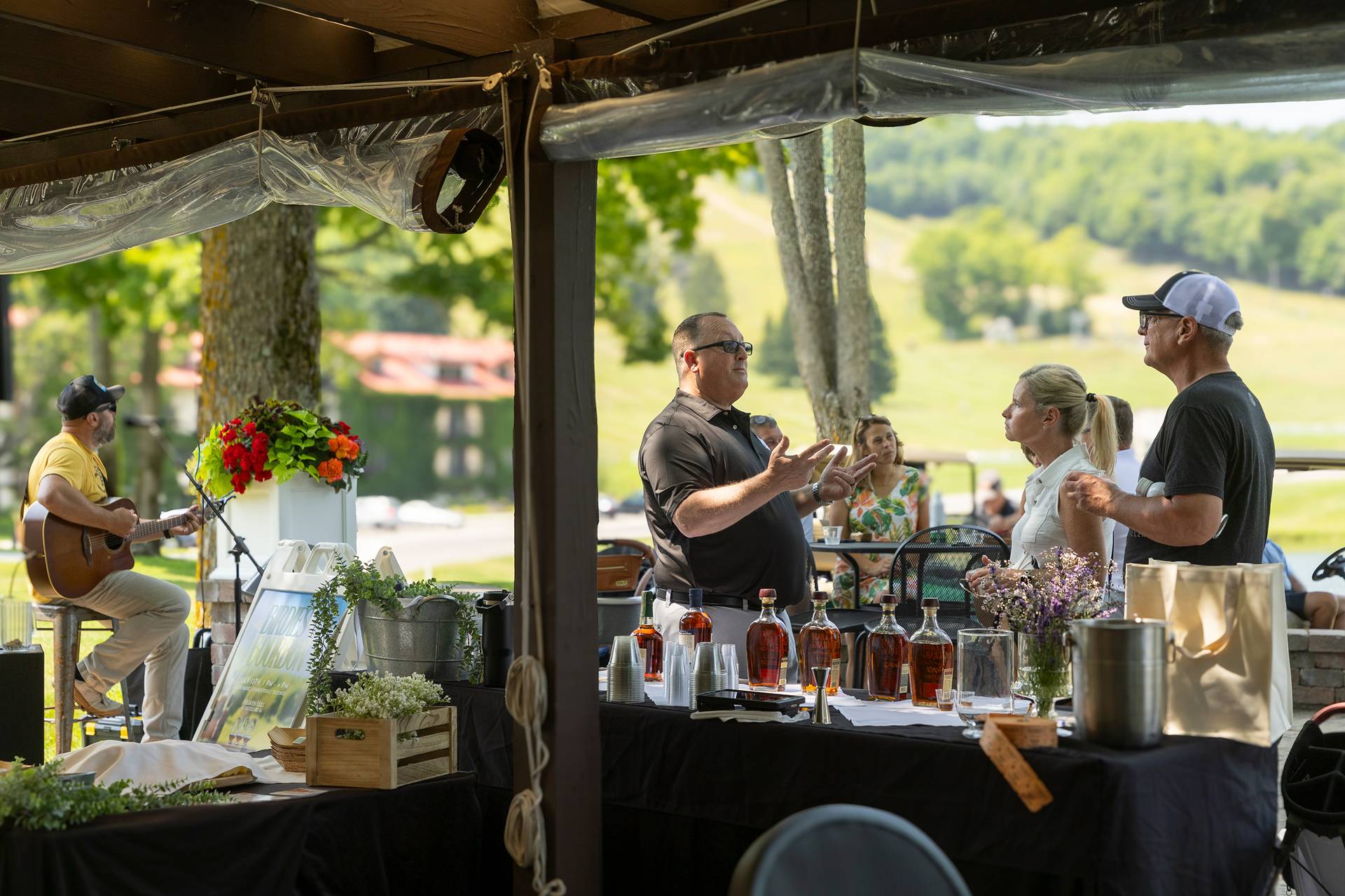 People gather to taste bourbon