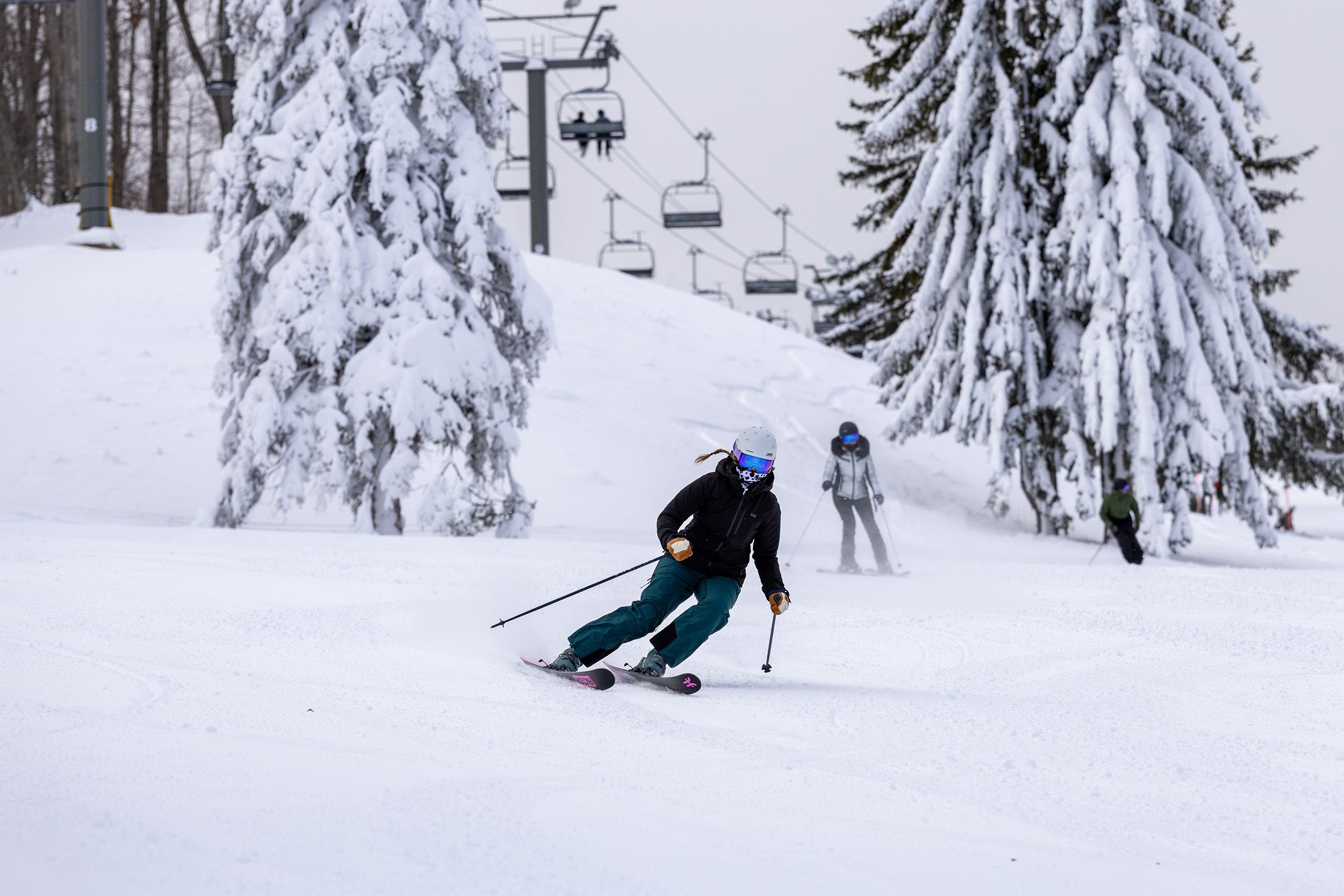 A skier in action at The Highlands