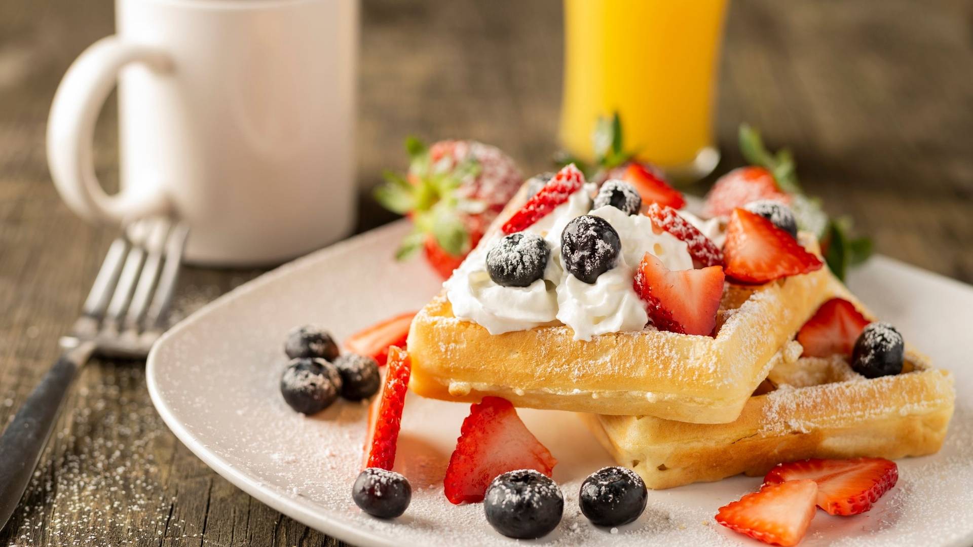 Waffles with berries