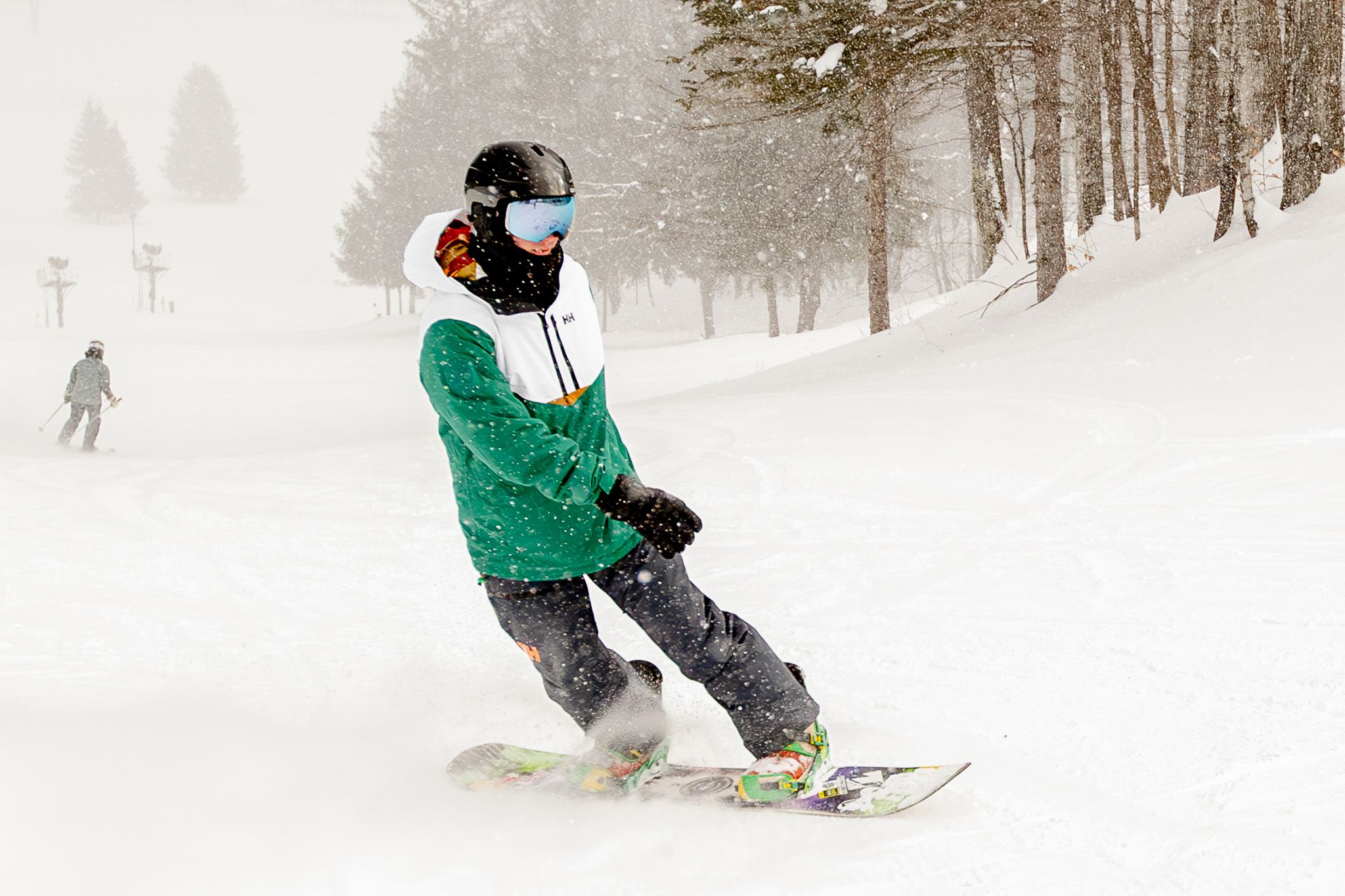 A snowboarder at The Highlands