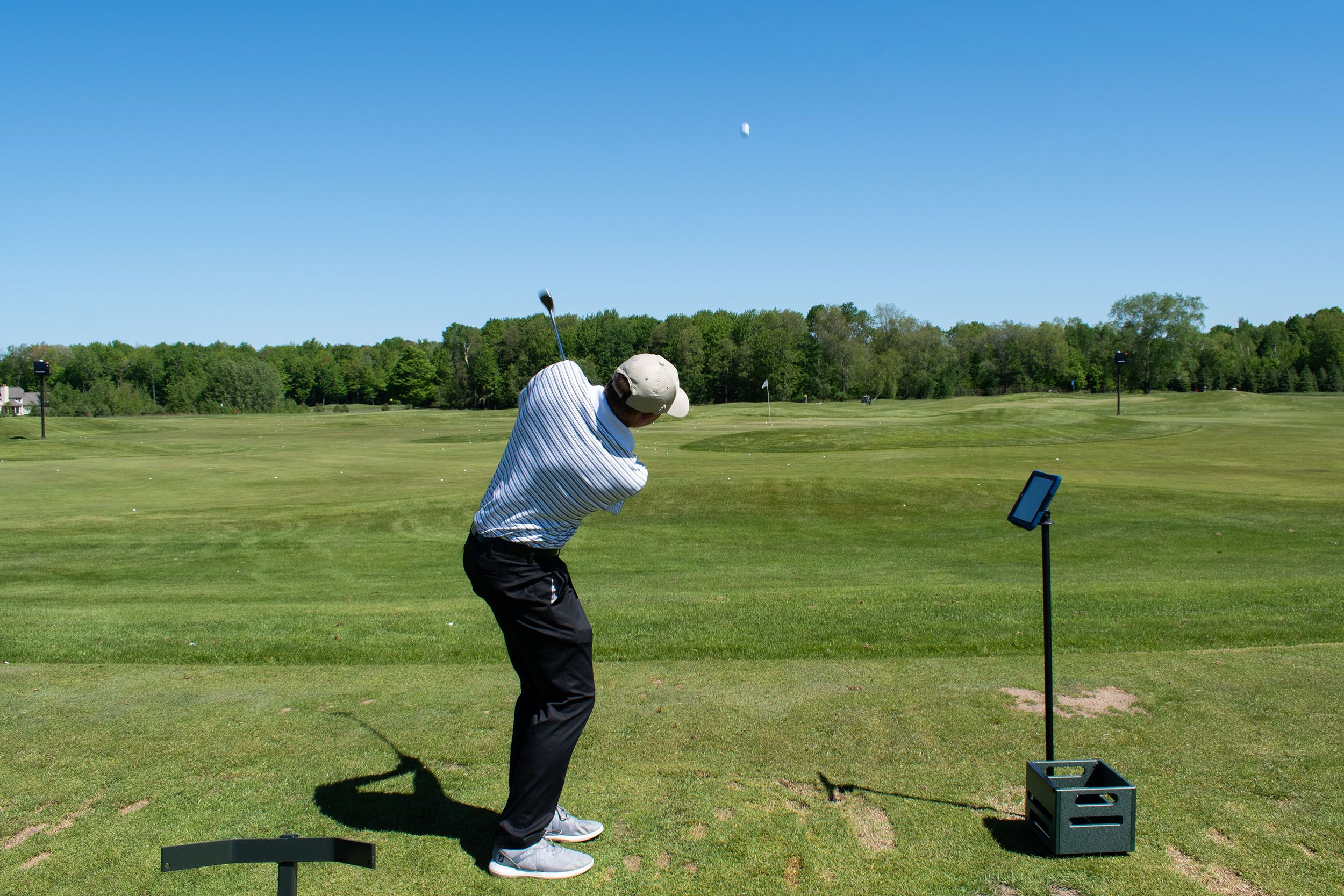 A golfer at the TrackMan Range