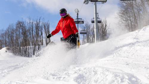 A skier at The Highlands