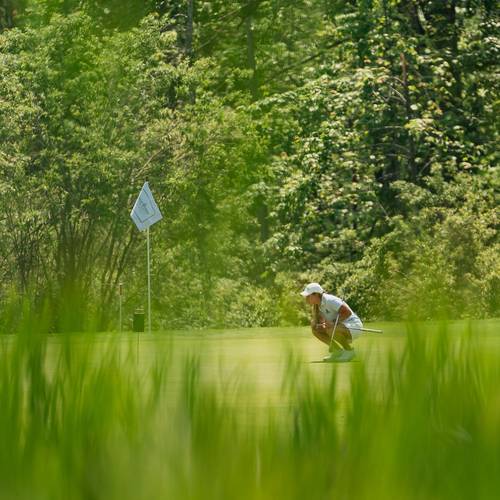 A golfer at The Highlands