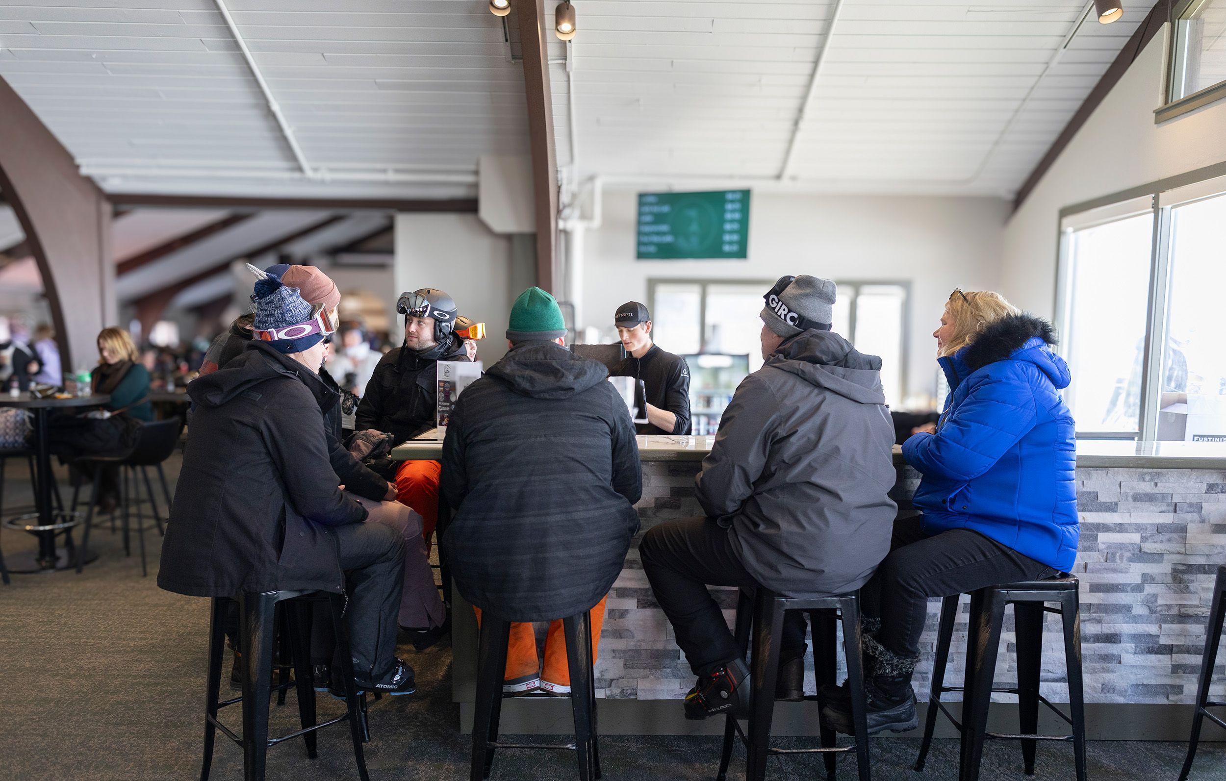 Diners at the Brew Bar enjoying a drink