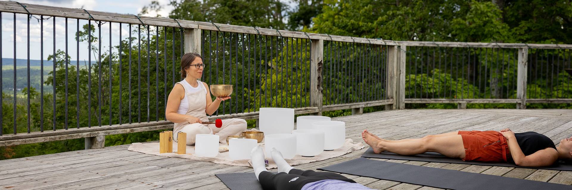Sound bath at North Peak