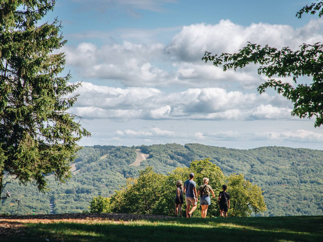 A family hiking