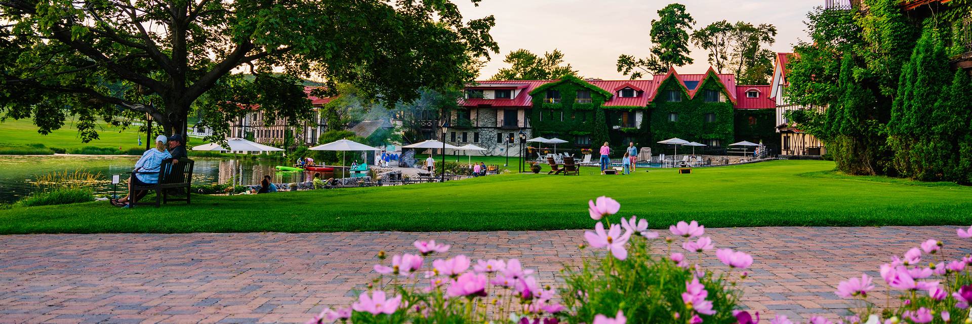 The Main Lodge backyard in summer