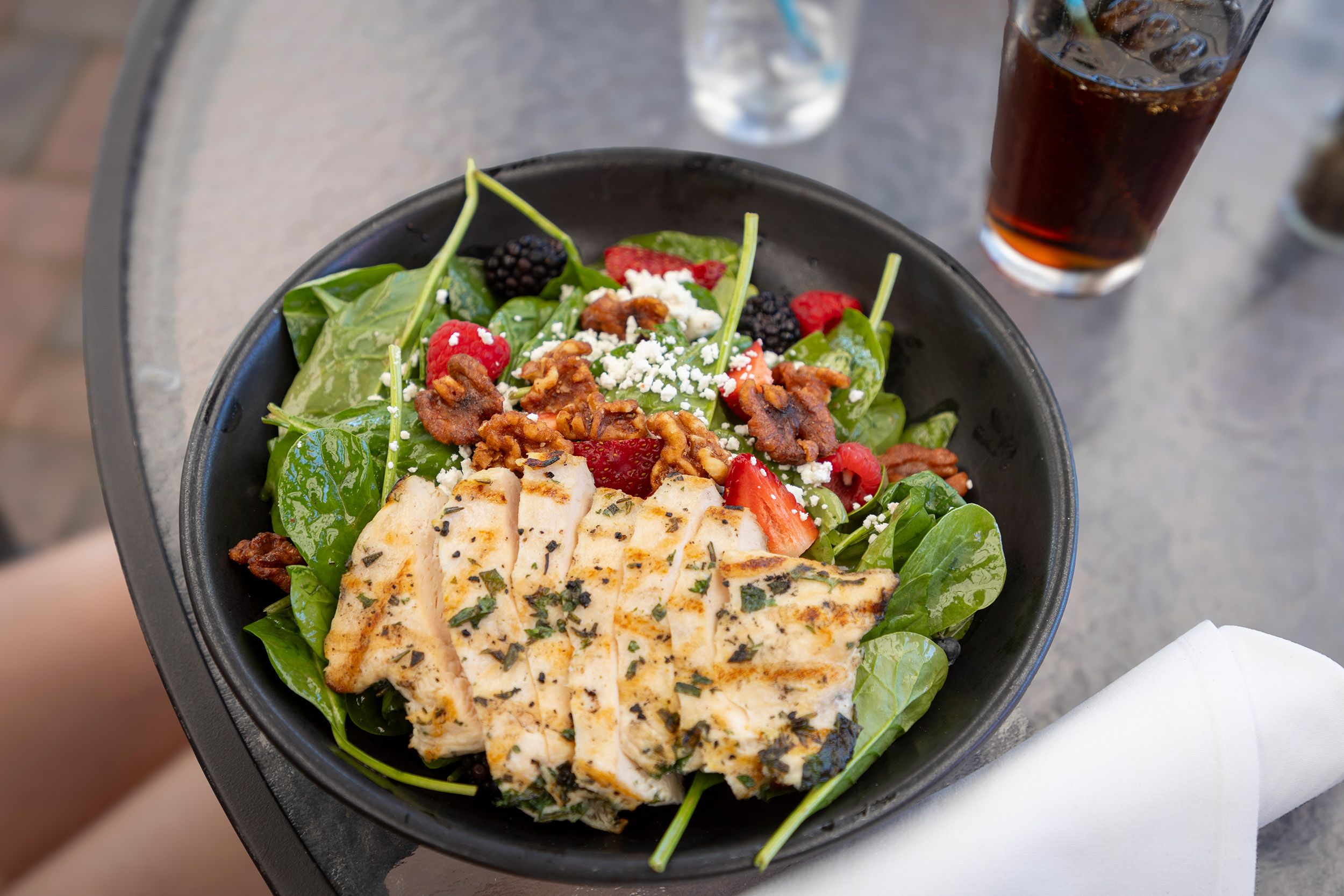 A salad at Slopeside Lounge at The Highlands