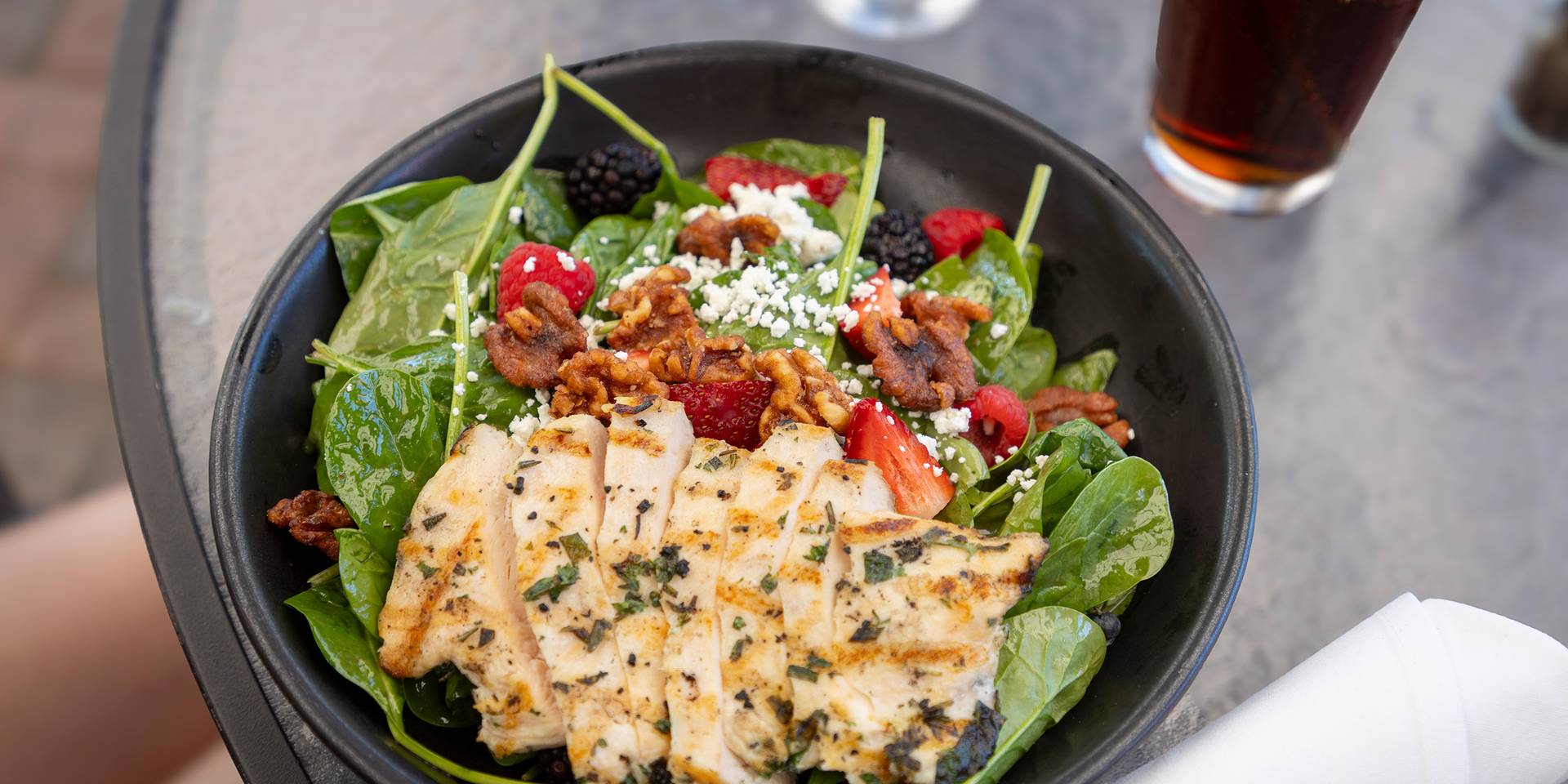 A salad at Slopeside Lounge at The Highlands