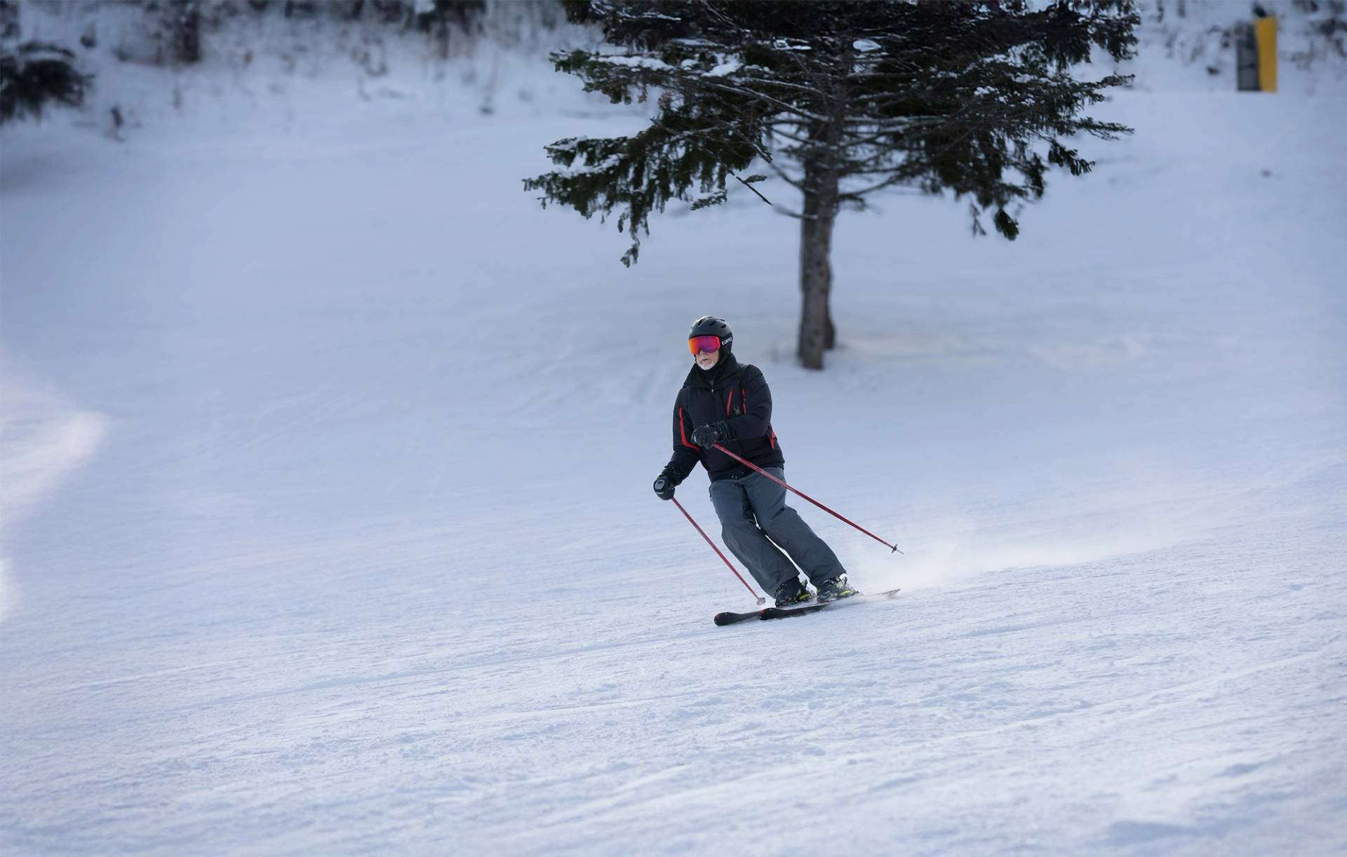 A skier at The Highlands