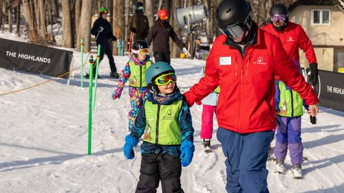 A ski lesson at The Highland
