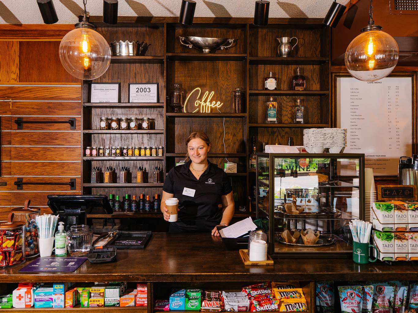 A barista at The Highlands Café