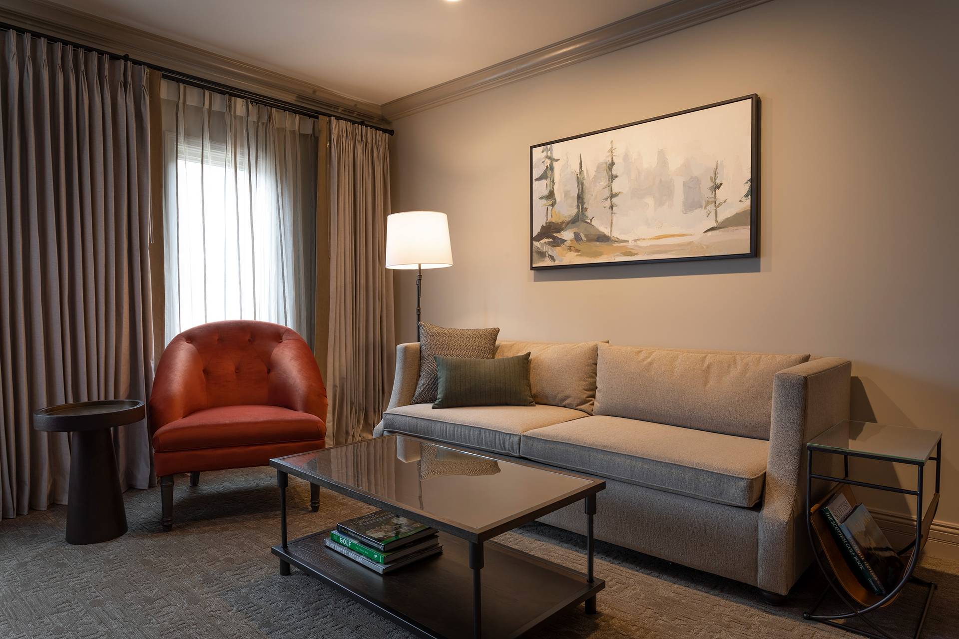 The Hazel Two Queen Premium Sitting Area with chair and sofa