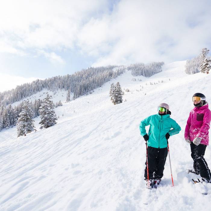 Skiers on the top of a mountain