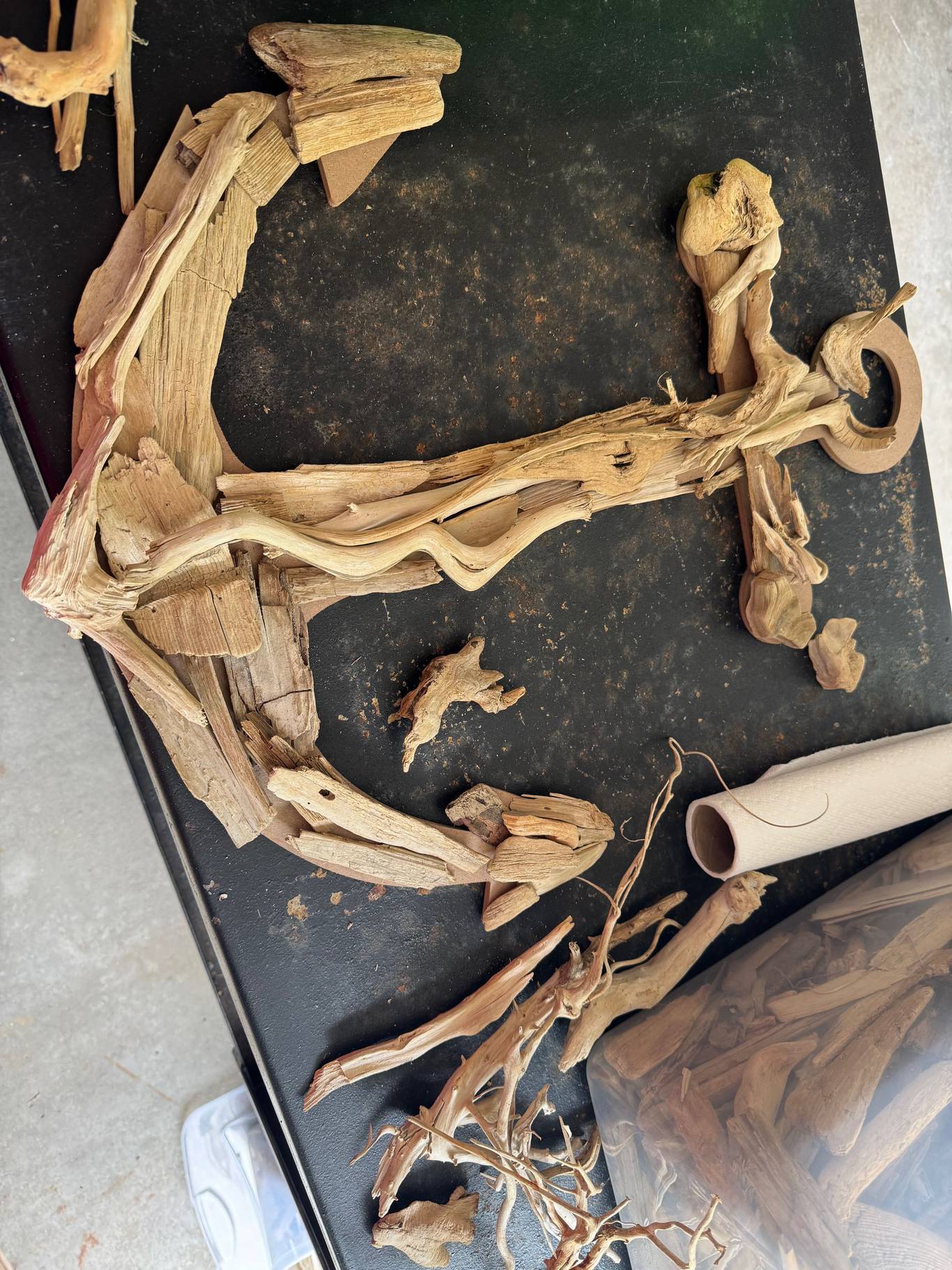 Driftwood in the shape of an anchor