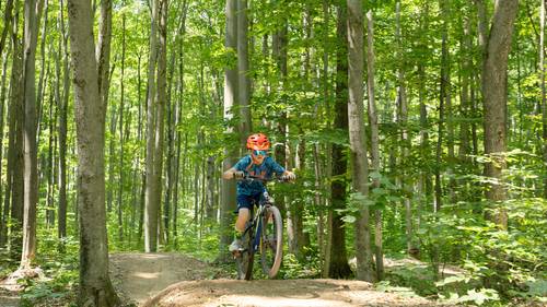 A mountain biker at The Highlands