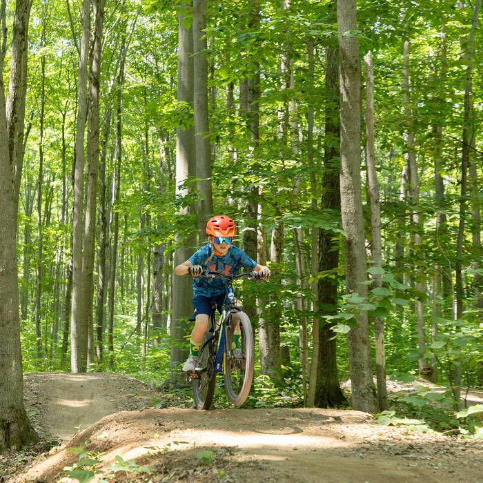 A mountain biker at The Highlands