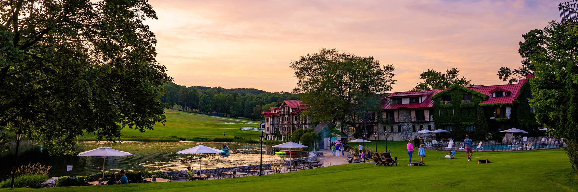 The Main Lodge backyard in summer