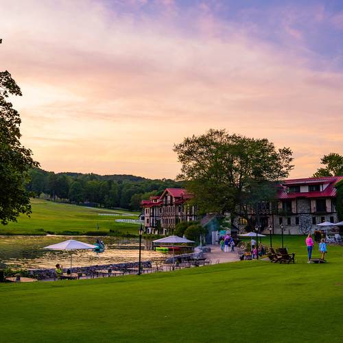 The Main Lodge backyard in summer