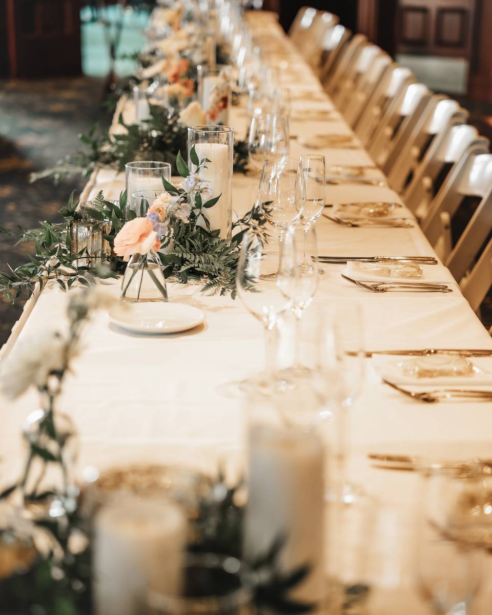 A reception table setup