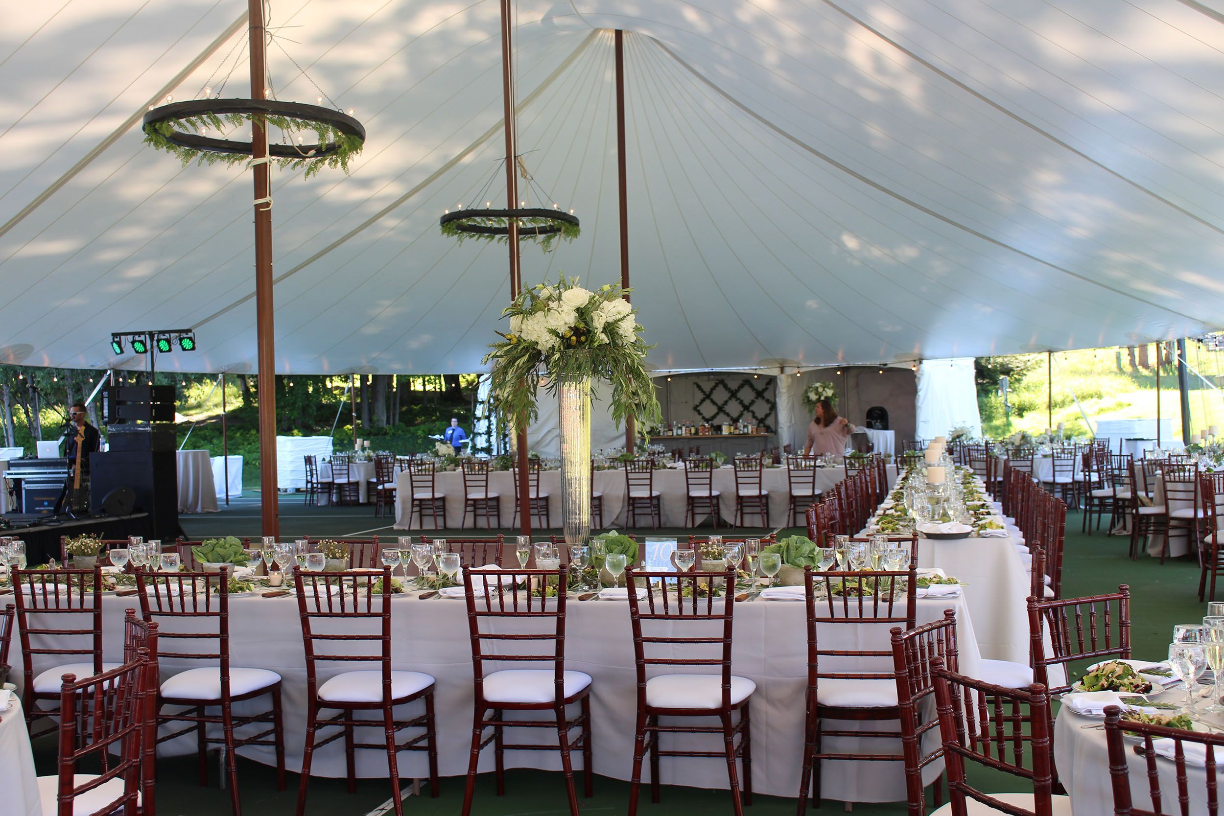 Lakeside patio setup