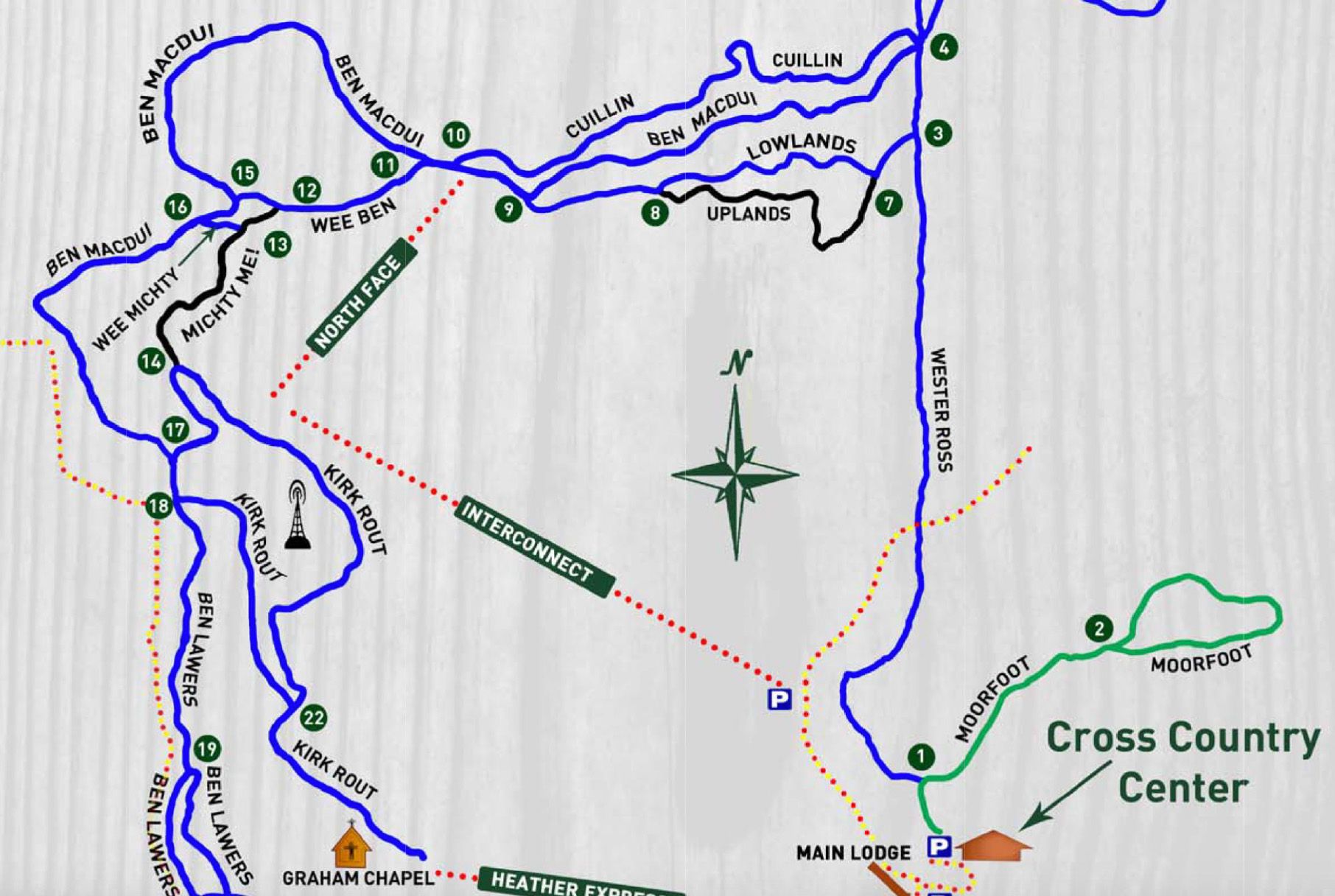 Nordic Trail Map at The Highlands