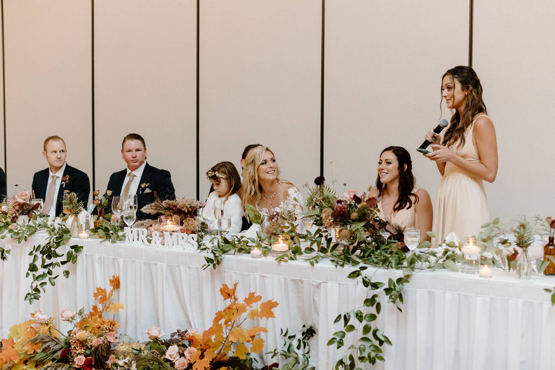 A wedding party toast