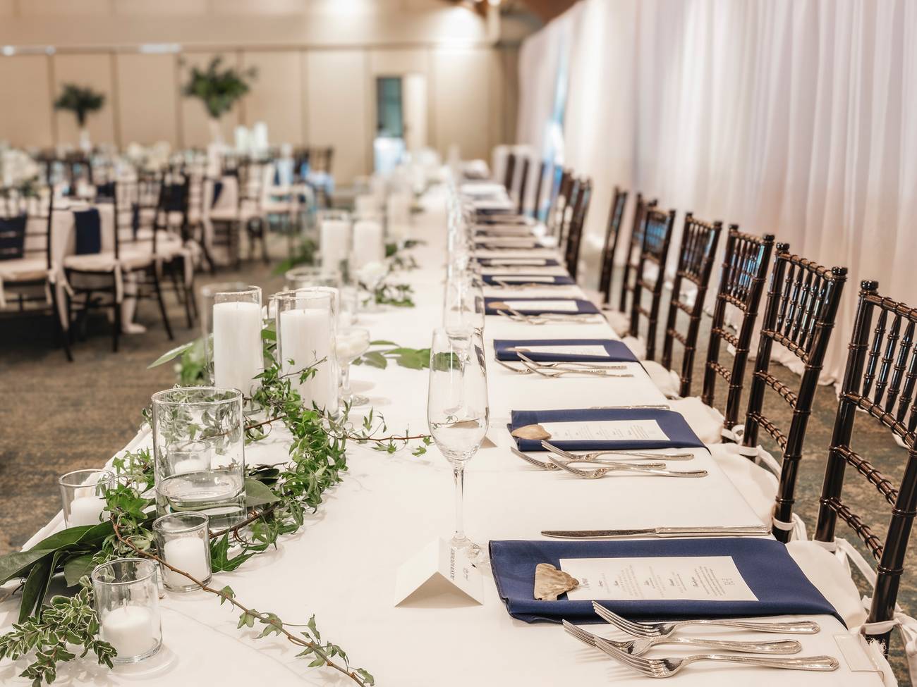 A reception table setup