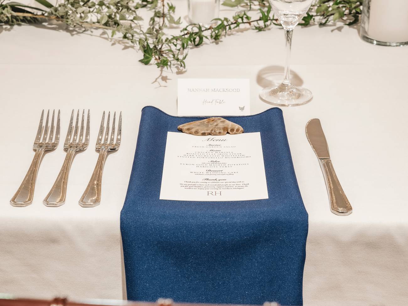 A reception table setup
