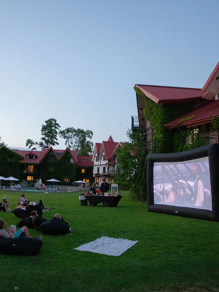 Outdoor movies on the lawn at The Highlands