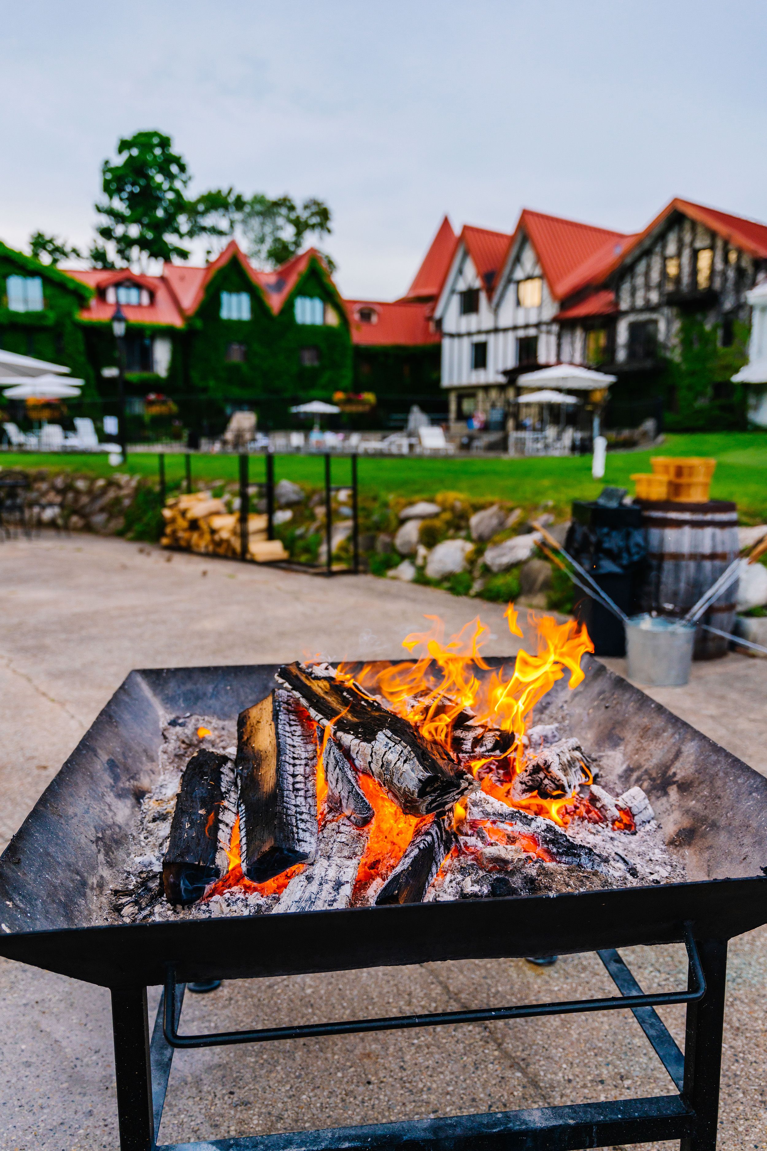 A summer bonfire at The Highlands