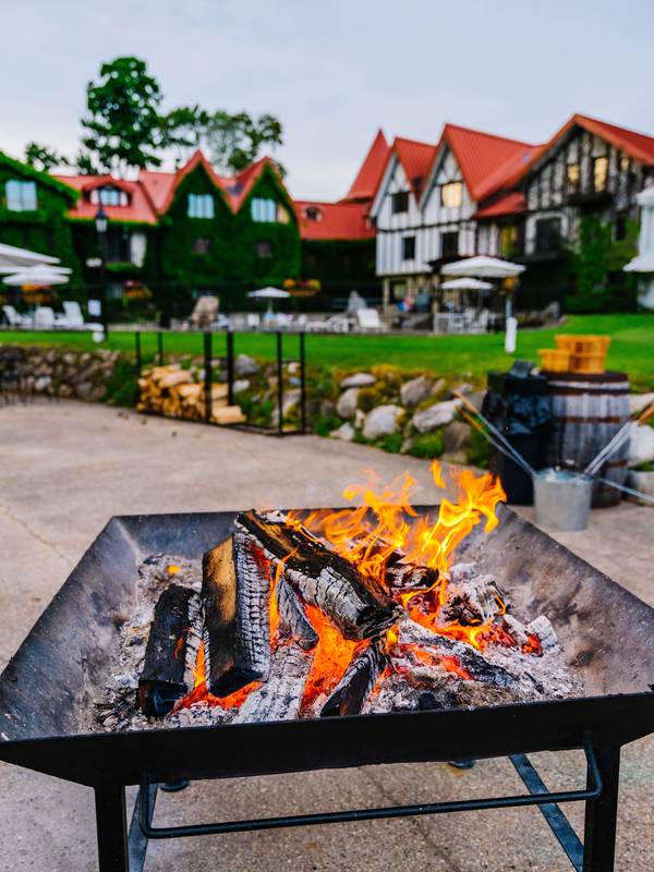 A summer bonfire at The Highlands