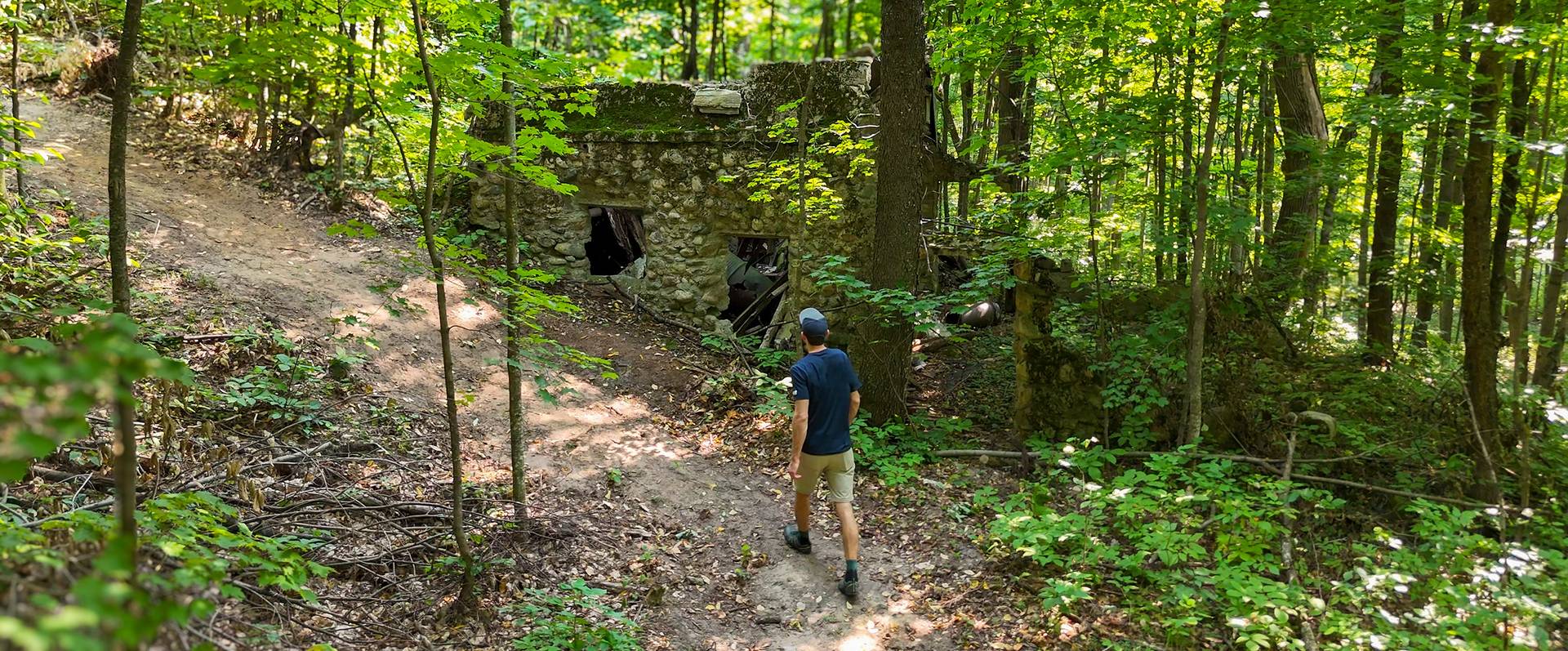 A man hiking at The Highlands