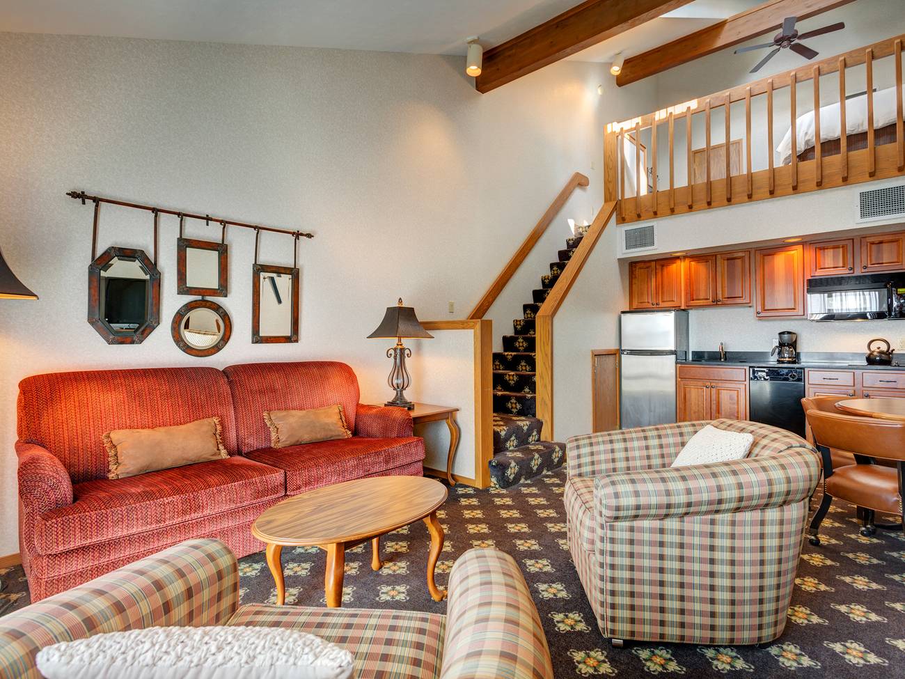 Living room and kitchen view